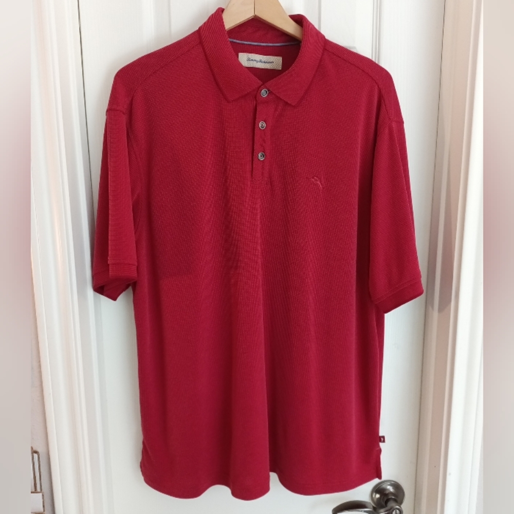 Men's Tommy Bahama Red Polo Shirt With Logo Size XL